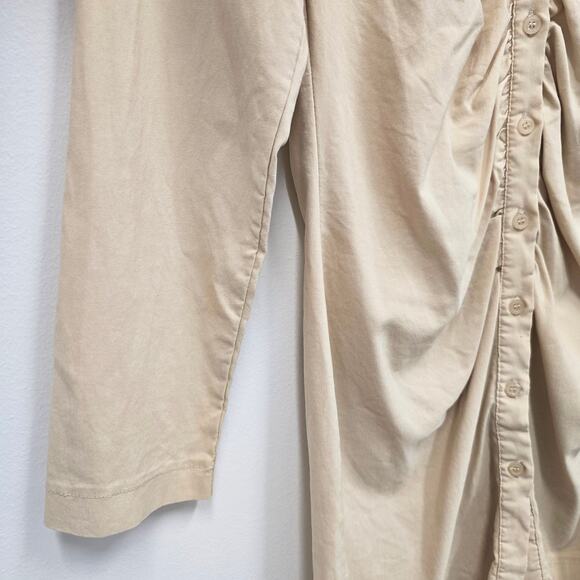 HAVE Los Angeles Beige Ruffle Front Ruched Bodycon Dress Sz L - Picture 5 of 8